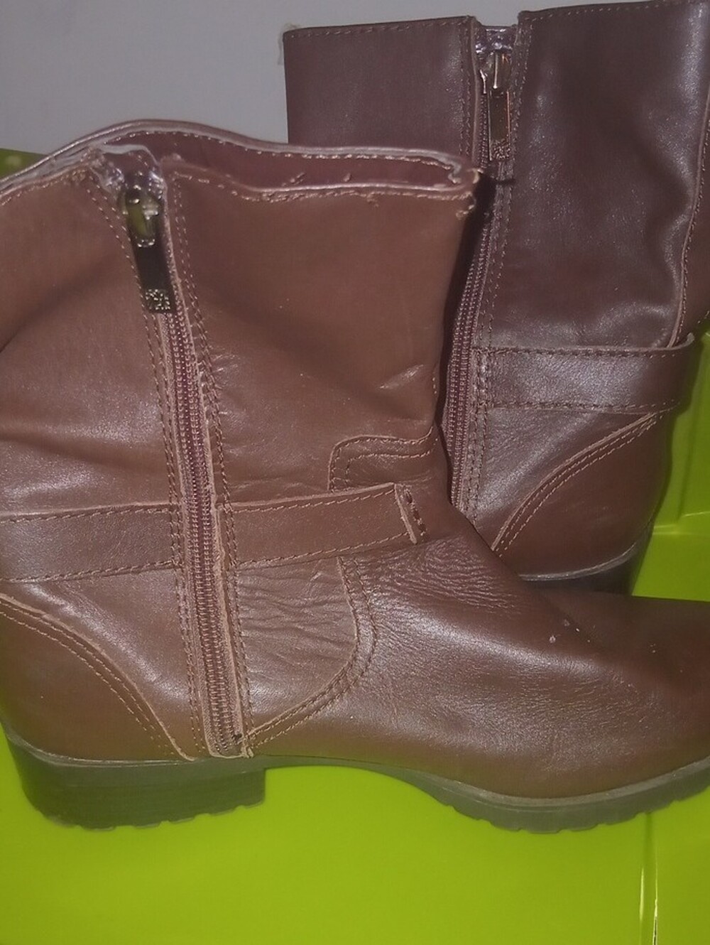 Anne Klein Flax Women's Brown Mid-Calf Boot with Side Zip - Picture 4 of 6